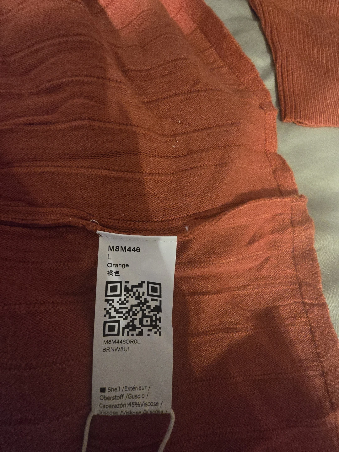 Saodimallsu Orange V-Neck Ribbed Knit Midi Dress - photo 3
