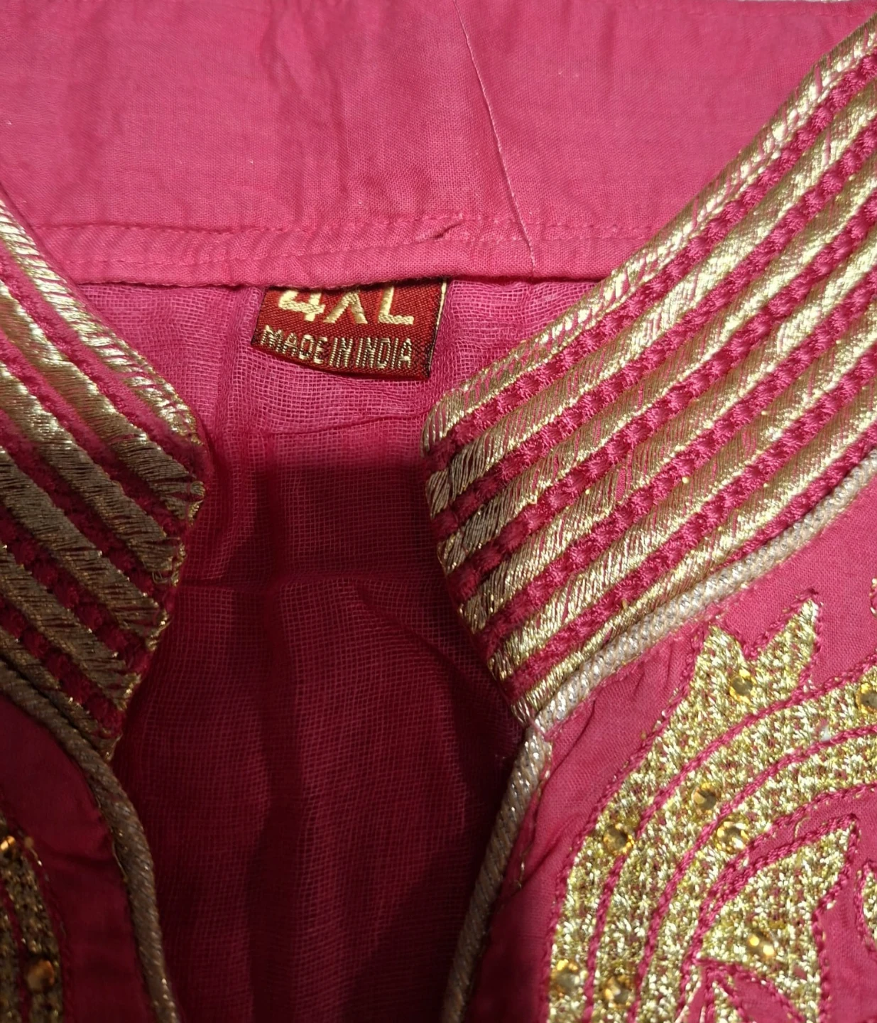 Pink Kurti with Gold Embroidery - Size 4XL - photo 2