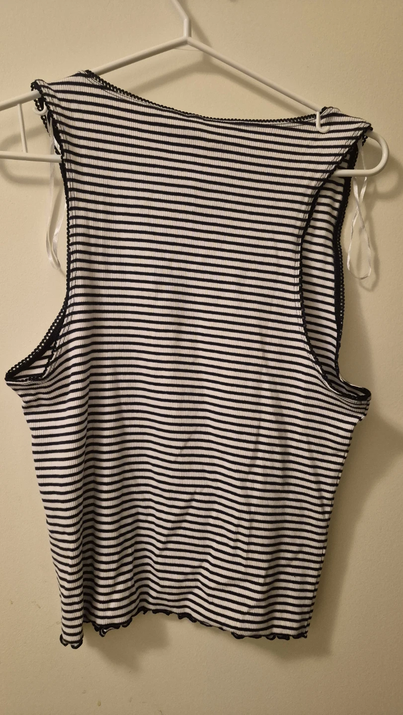 New! H&M Striped Ribbed Tank Top - Size L - photo 2
