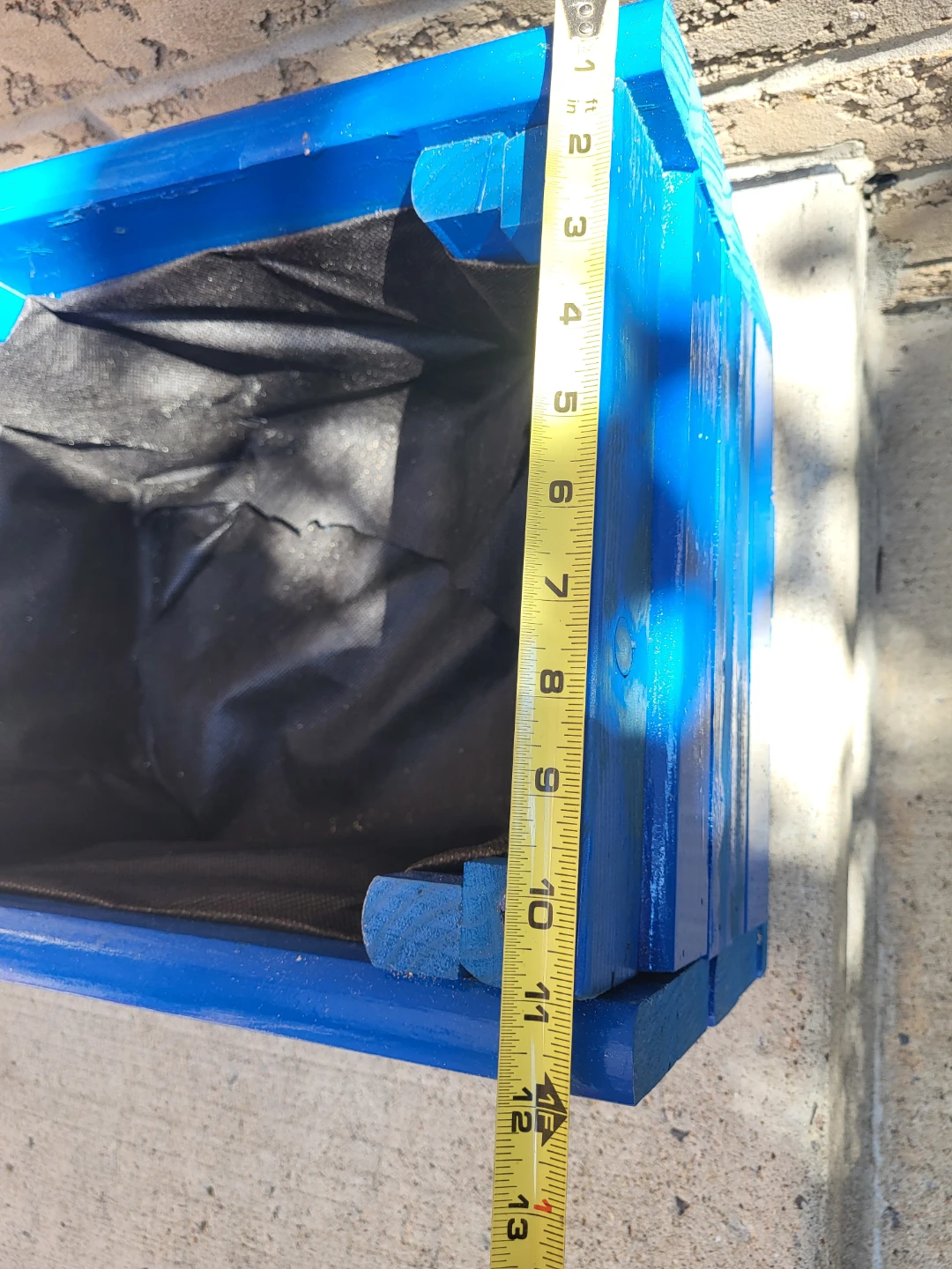 Rustic Blue Wooden Planter Box with Liner - photo 4