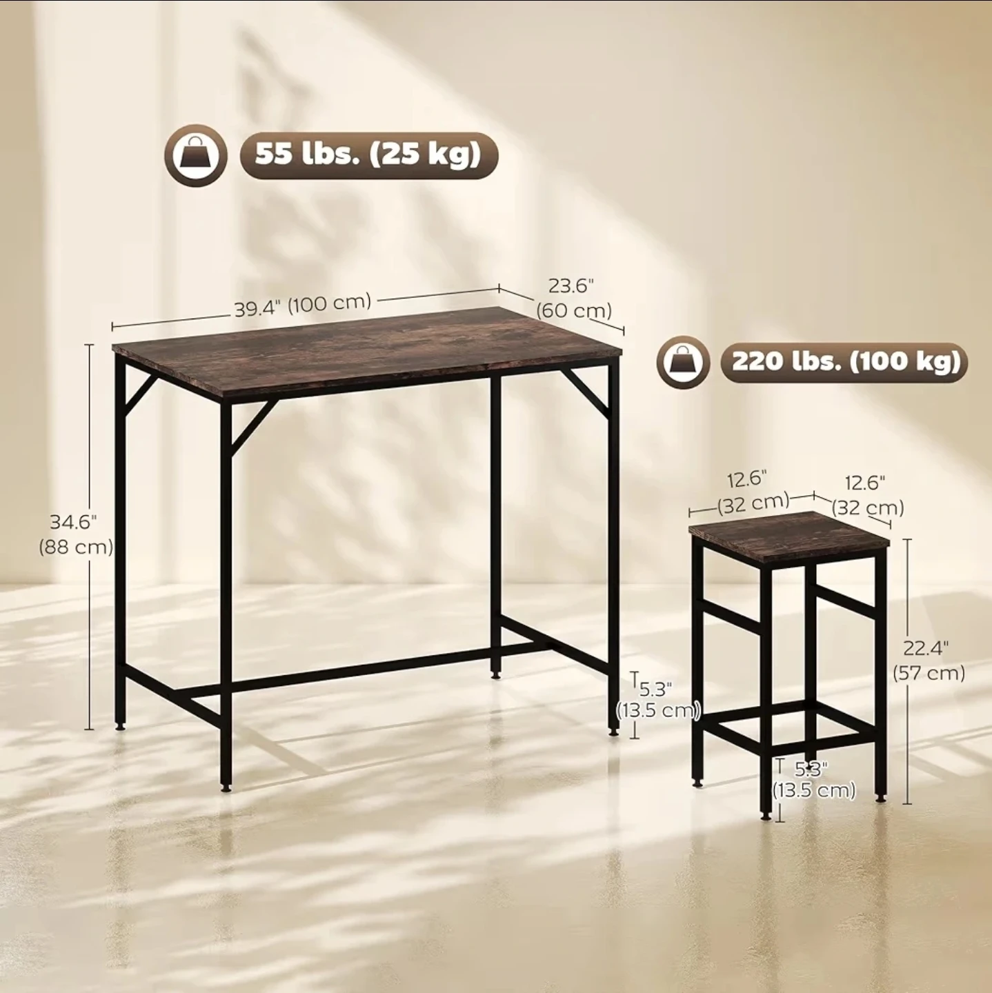 Bar Height Table and Stool Set - photo 2