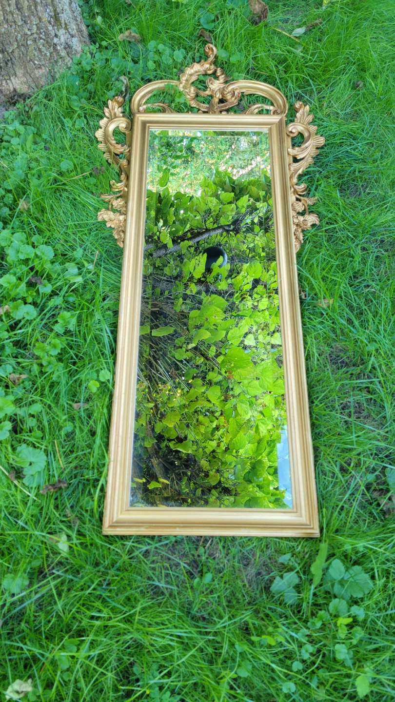 Vintage Elaborate Leaf and Schroll Gold Ornate Wall Mirror - photo 2