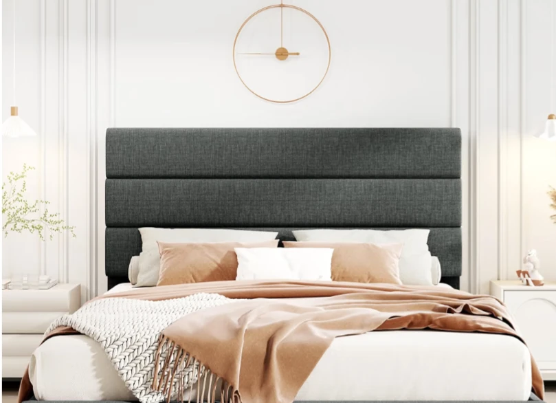 Dark Gray fabric Upholstered panels Headboard king size - photo 4
