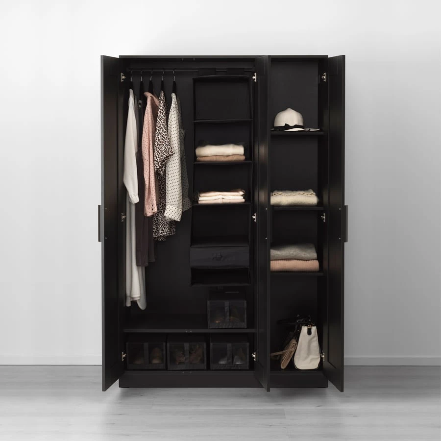 Black IKEA Wardrobe with Mirror - photo 2