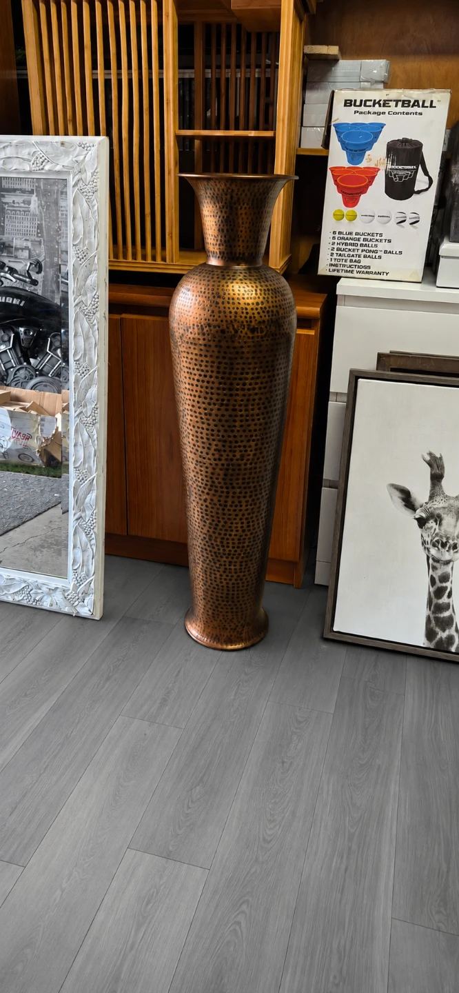 Tall Hammered Copper Vase - photo 3
