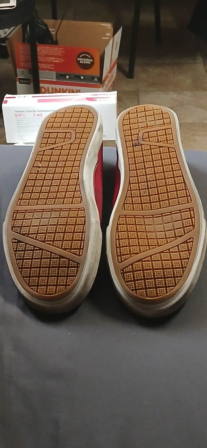Yagayan size 13' men's slip on sneakers Red/white - photo 3
