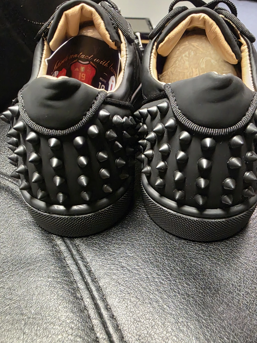 Christian Louboutin Black Spiked Sneakers