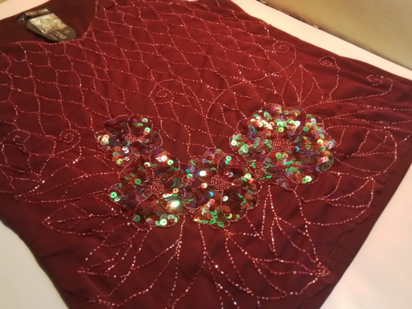 Maroon Sequined Top - photo 2