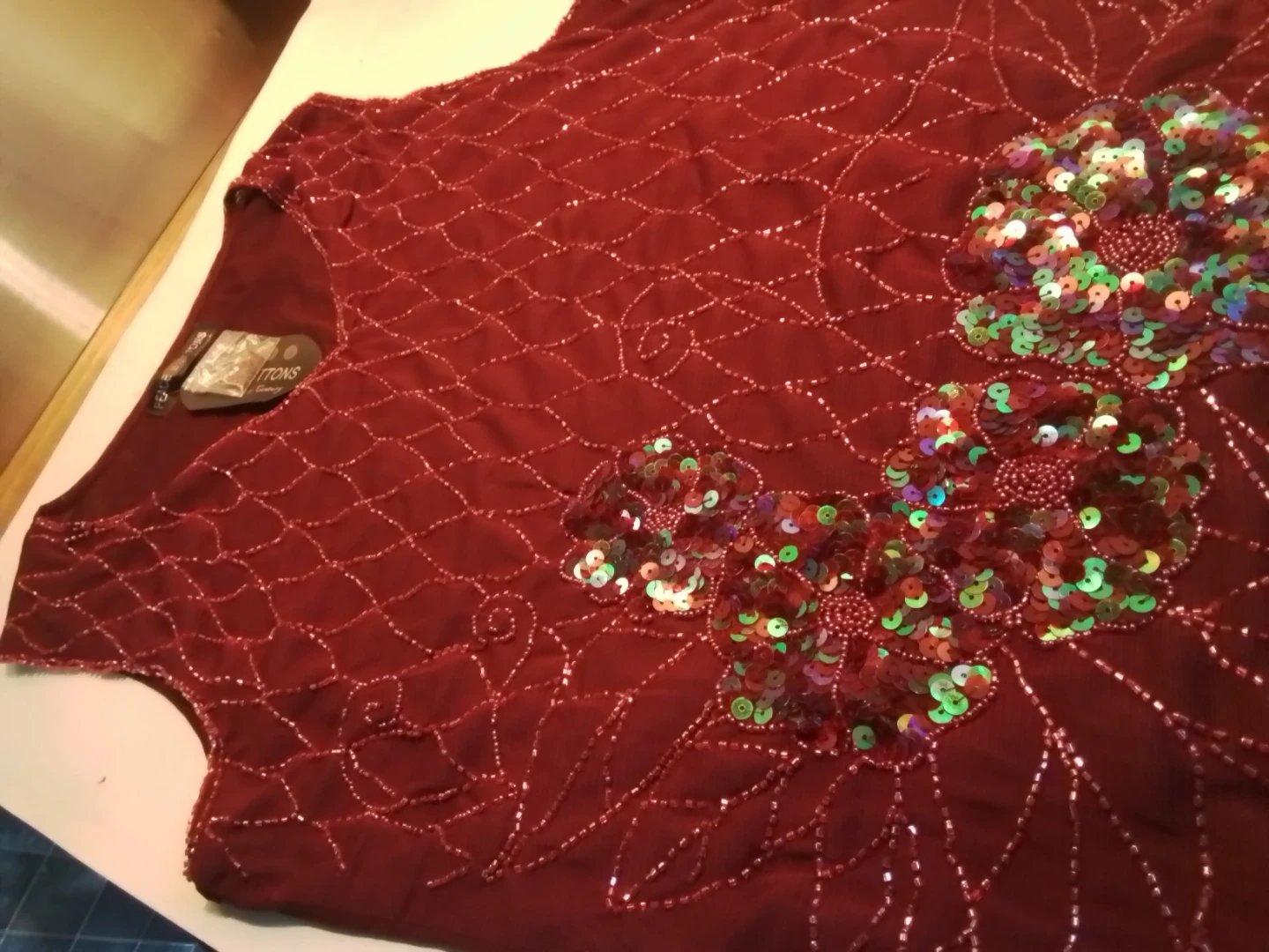 Maroon Sequined Top - photo 3