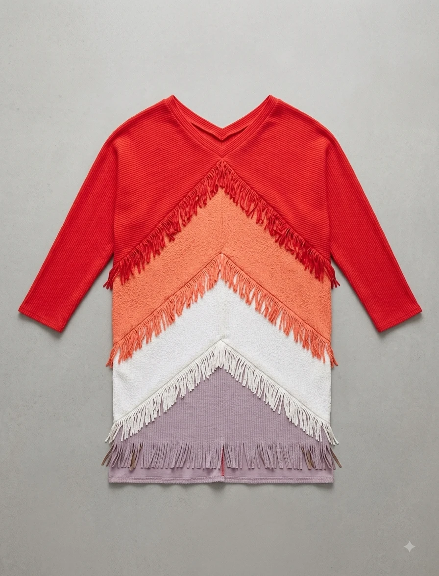 Striped Fringe Dress