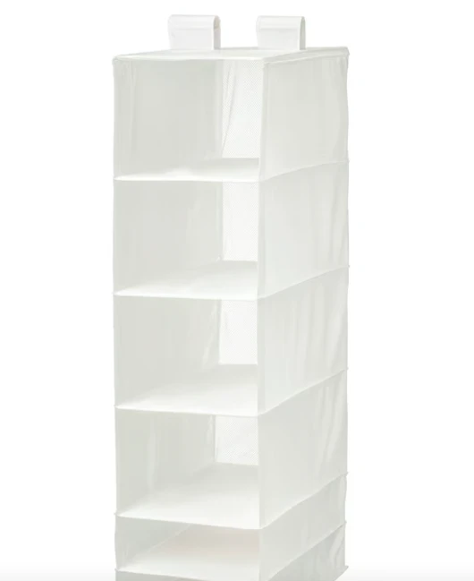 IkEA SKUBB White Hanging Closet Organizer with 6 Shelves