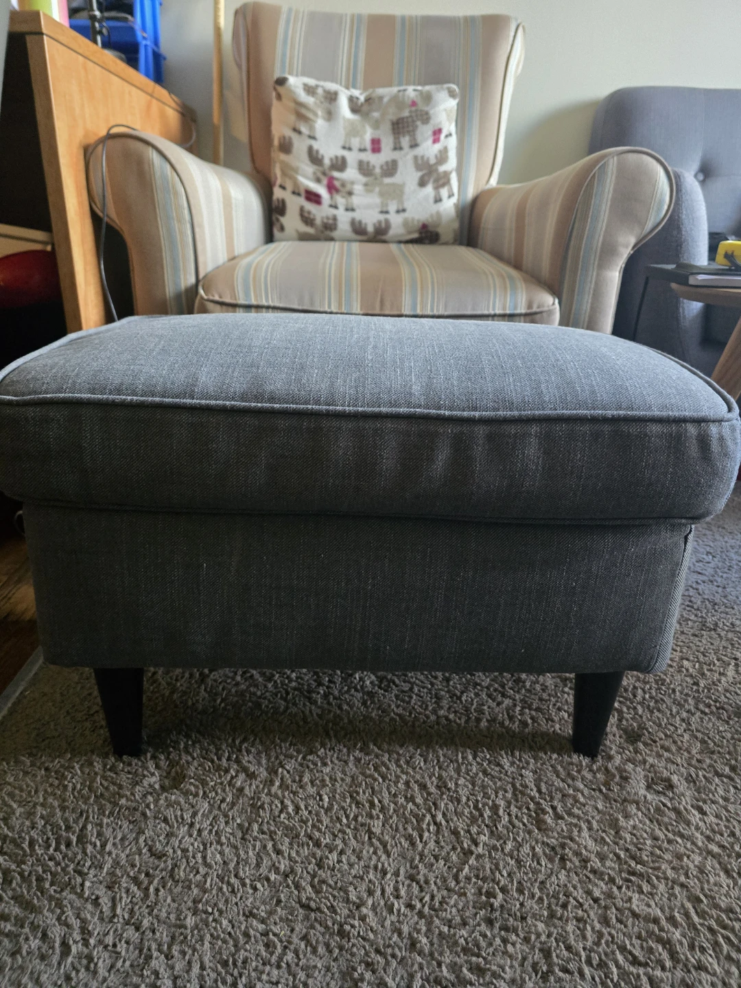 STRANDMON Footstool, Nordvalla dark gray