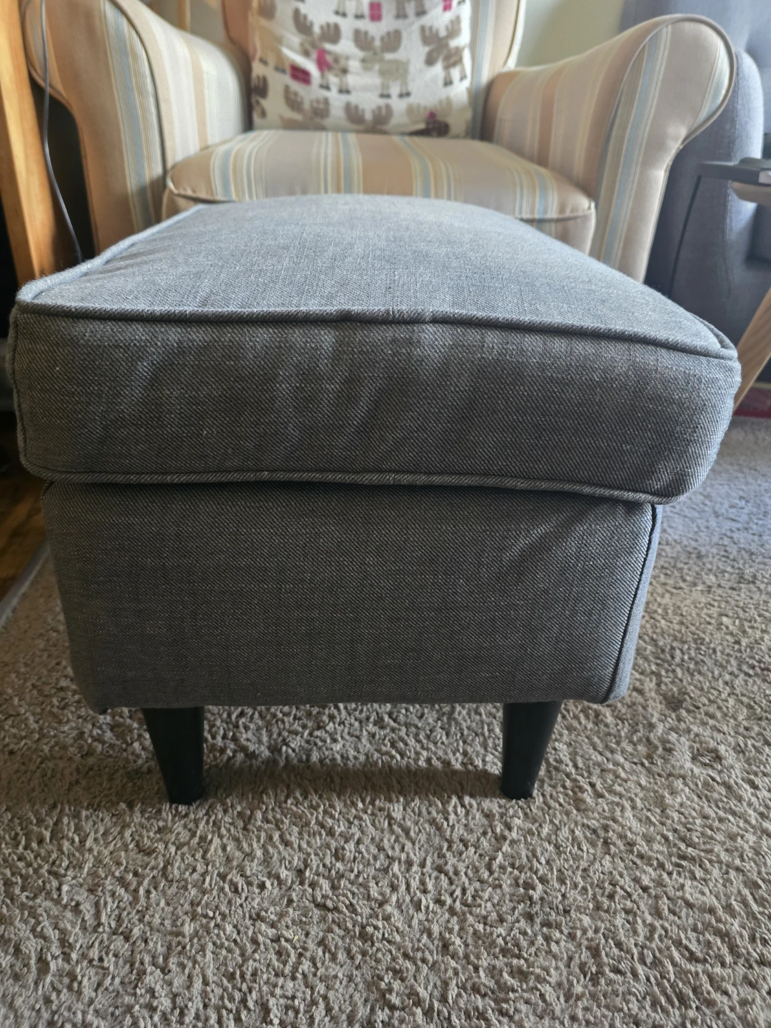 STRANDMON Footstool, Nordvalla dark gray - photo 2