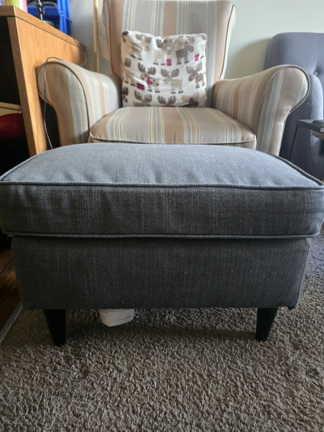 STRANDMON Footstool, Nordvalla dark gray - photo 3