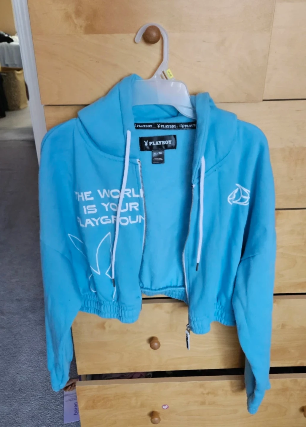 Playboy Blue Cropped Hoodie XL - photo 2