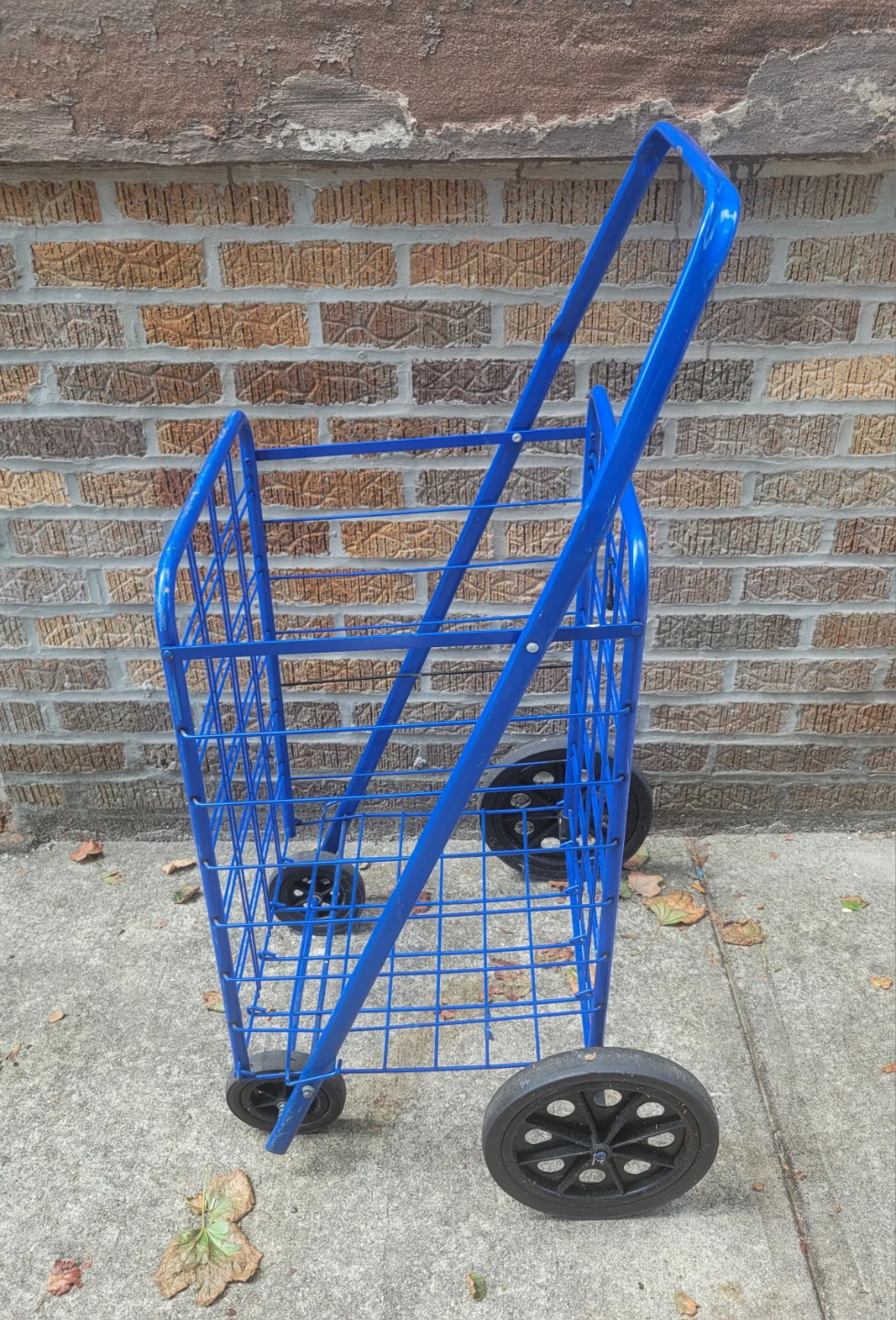 Big Blue Metal Rolling Shopping Cart with 10" wheels - photo 3