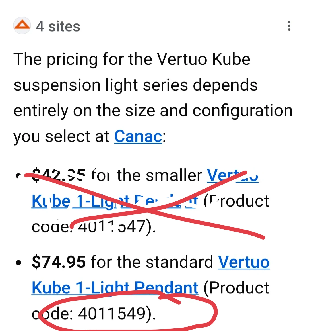 Vertuo Suspension Kube (Light Pendant) NEW - photo 4
