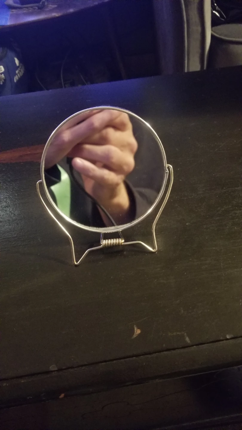 Silver Metal Compact Mirror - photo 2