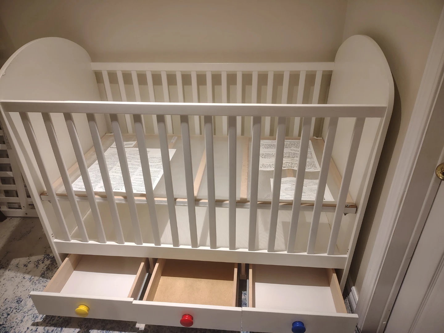 IKEA Gulliver White Crib with Storage Drawers - photo 2