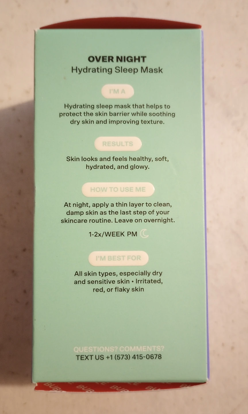 BUBBLE Over Night Hydrating Sleep Mask - photo 2