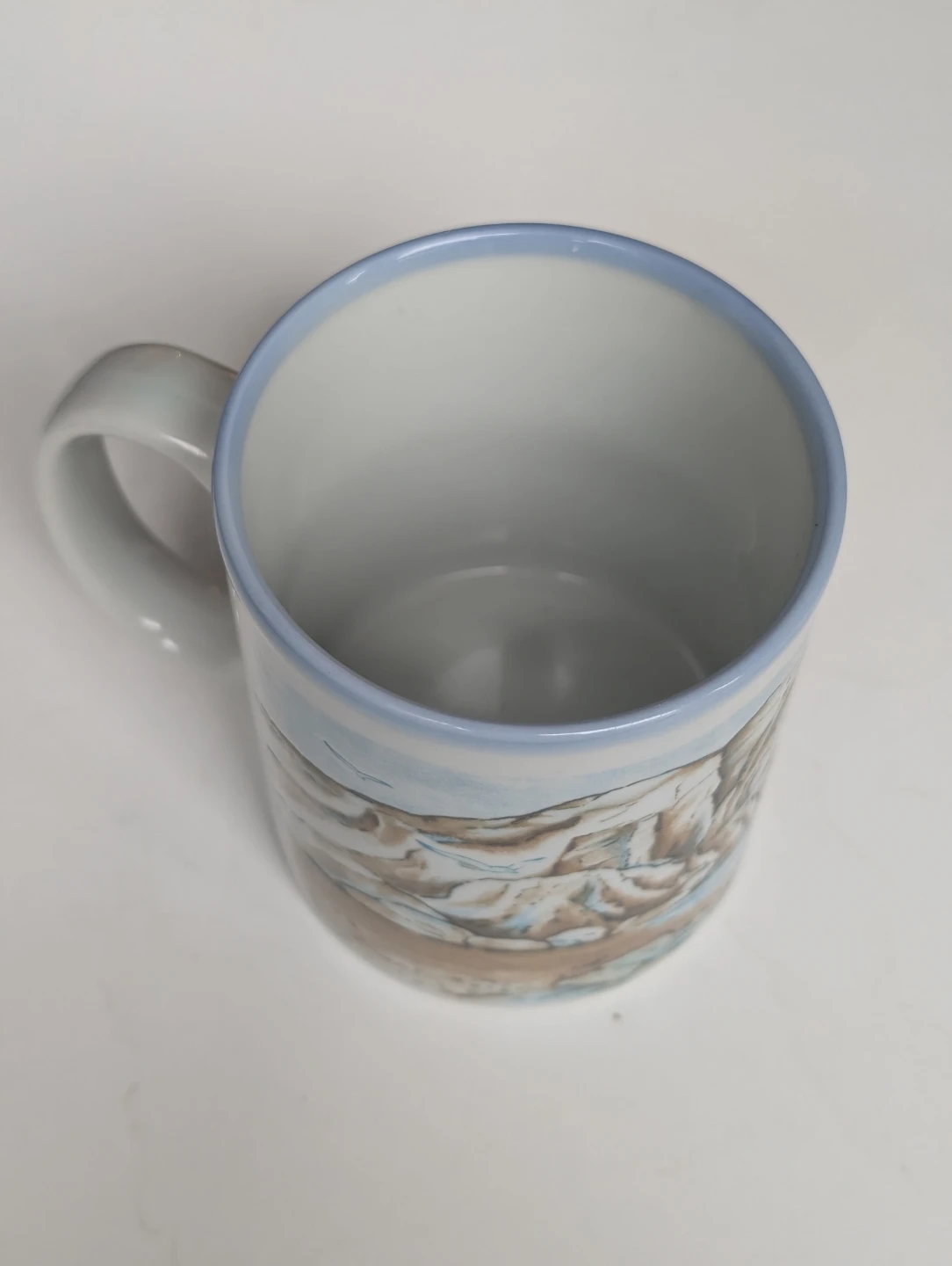 Pair of vintage Otagiri Japan mugs - winter trees & seagulls - photo 3