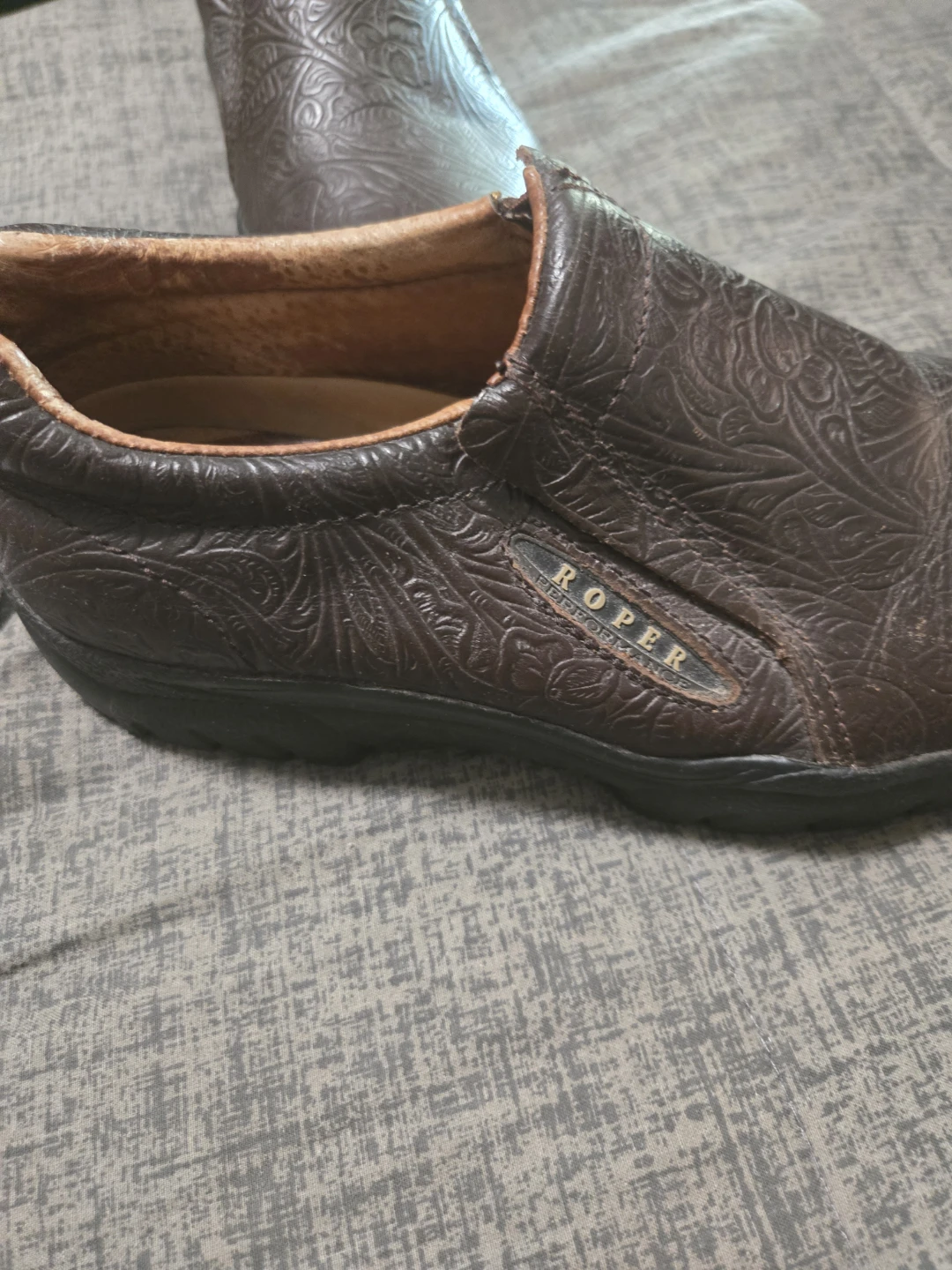 Brown Faux Leather Lace-Up Boots with Fold-Down Collar - photo 5