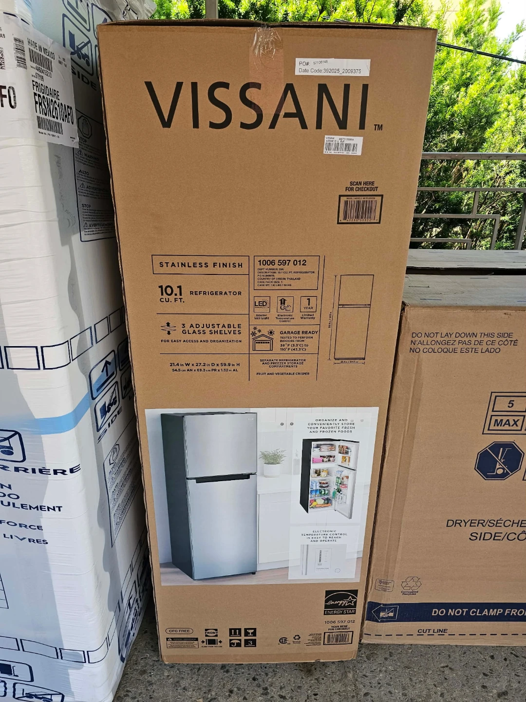 Vissani 10.1 cu. ft. Stainless Finish Refrigerator