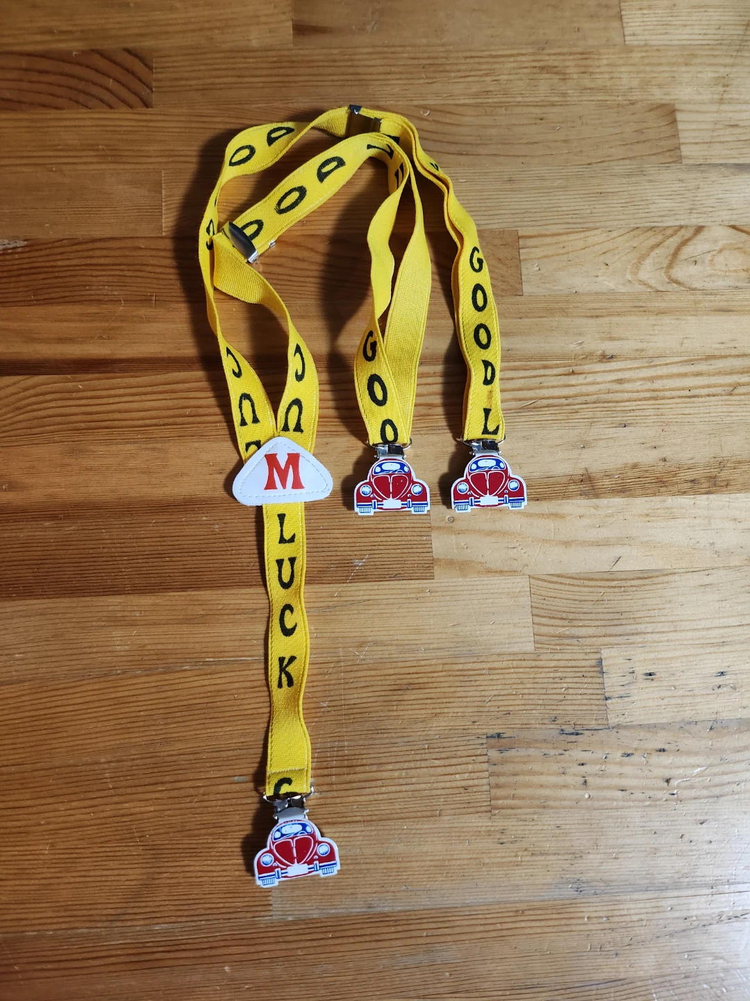 Kids Pant Suspenders (Black / Yellow Good Luck Car Pattern) - photo 2