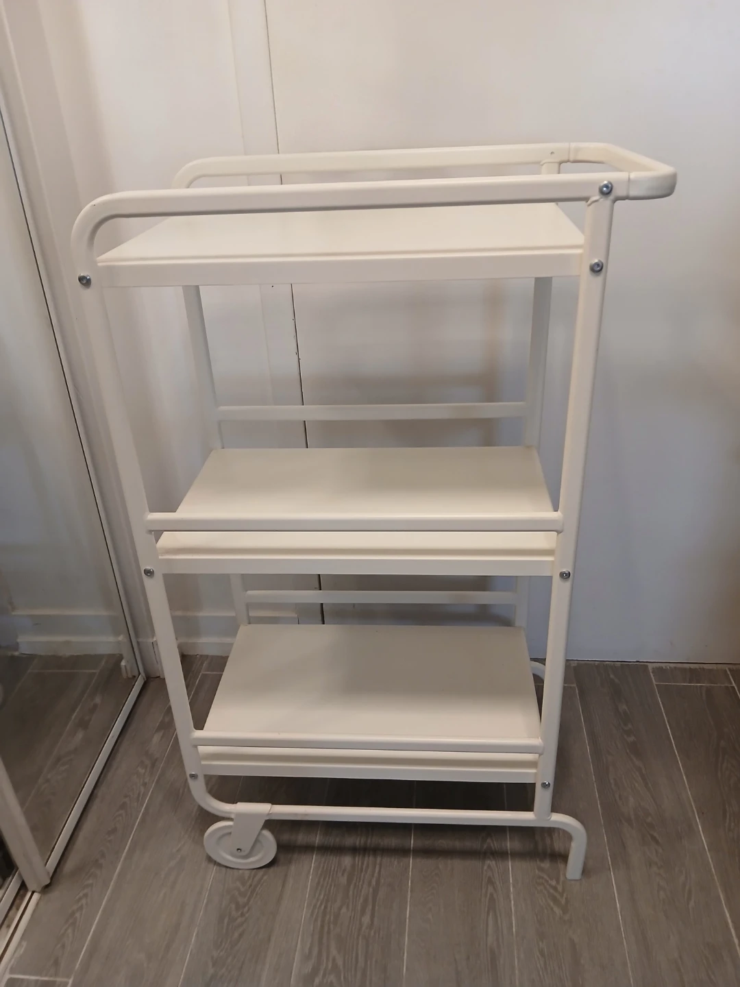 White 3-Shelf Rolling Cart available.  Location on ad. - photo 3