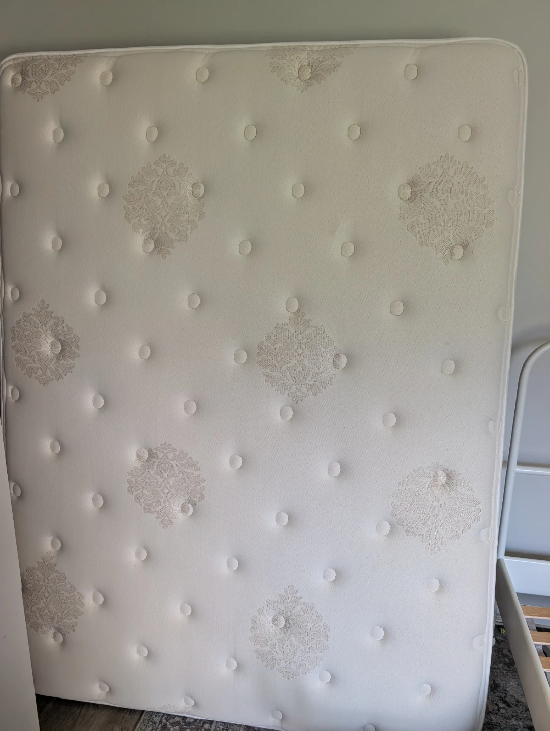 White Queen IKEA bed frame and mattress - photo 2