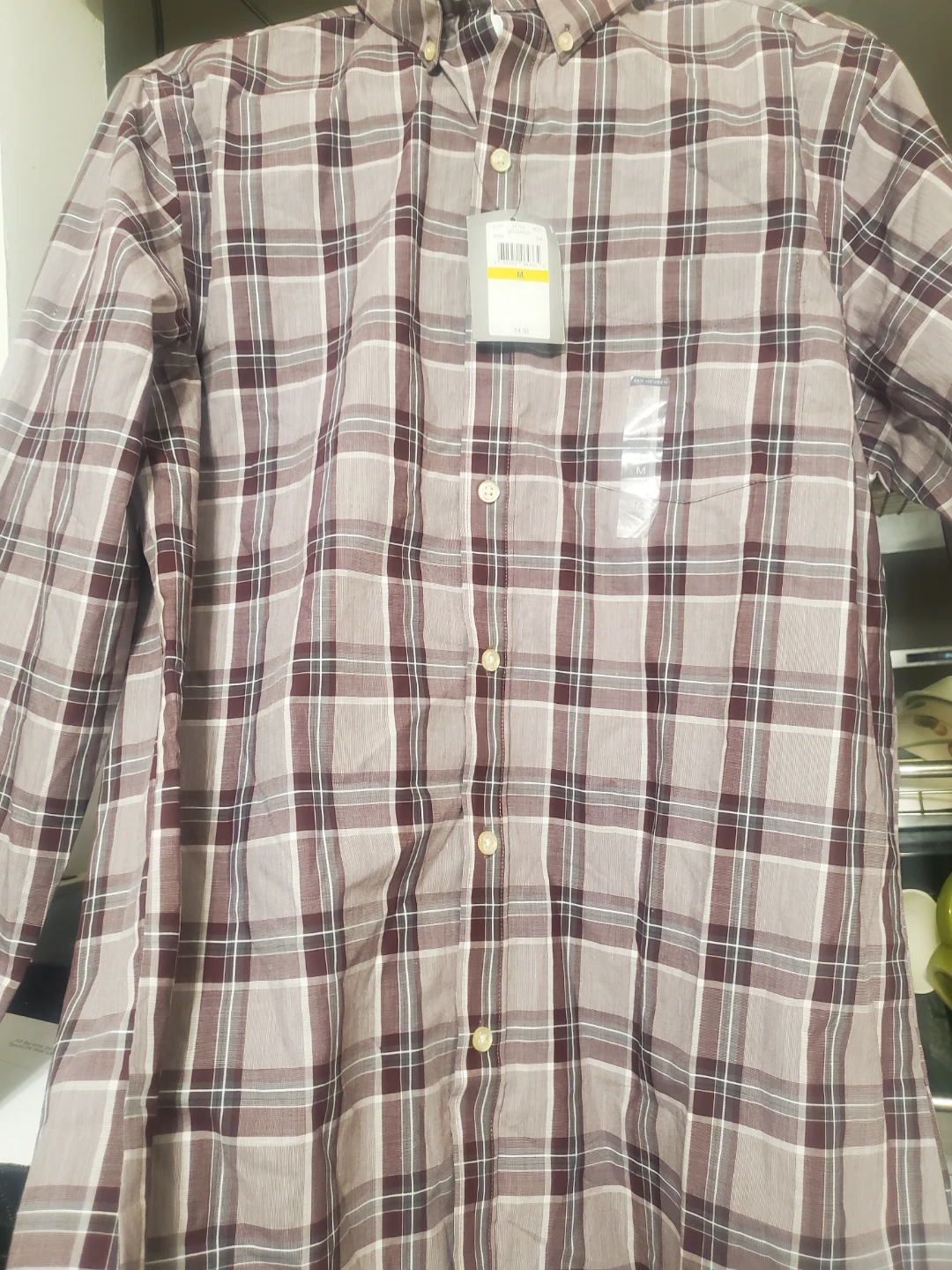 Chaps Plaid Button-Up Shirt - Medium