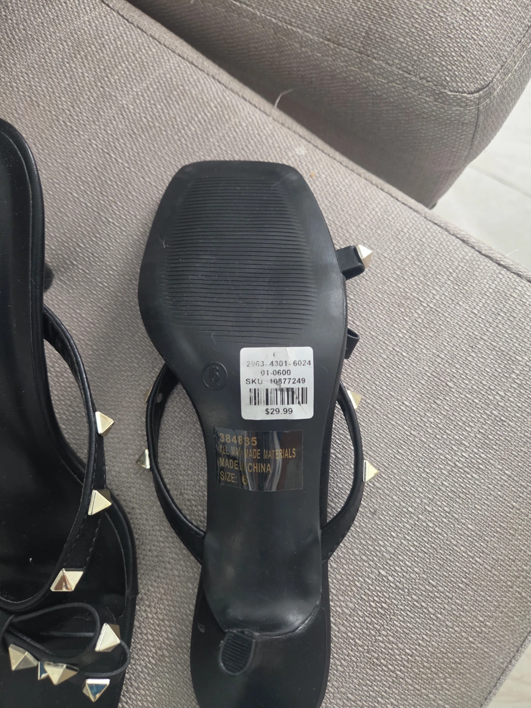 Charlotte Russe Black Studded Heeled Mules Size 6 - photo 2