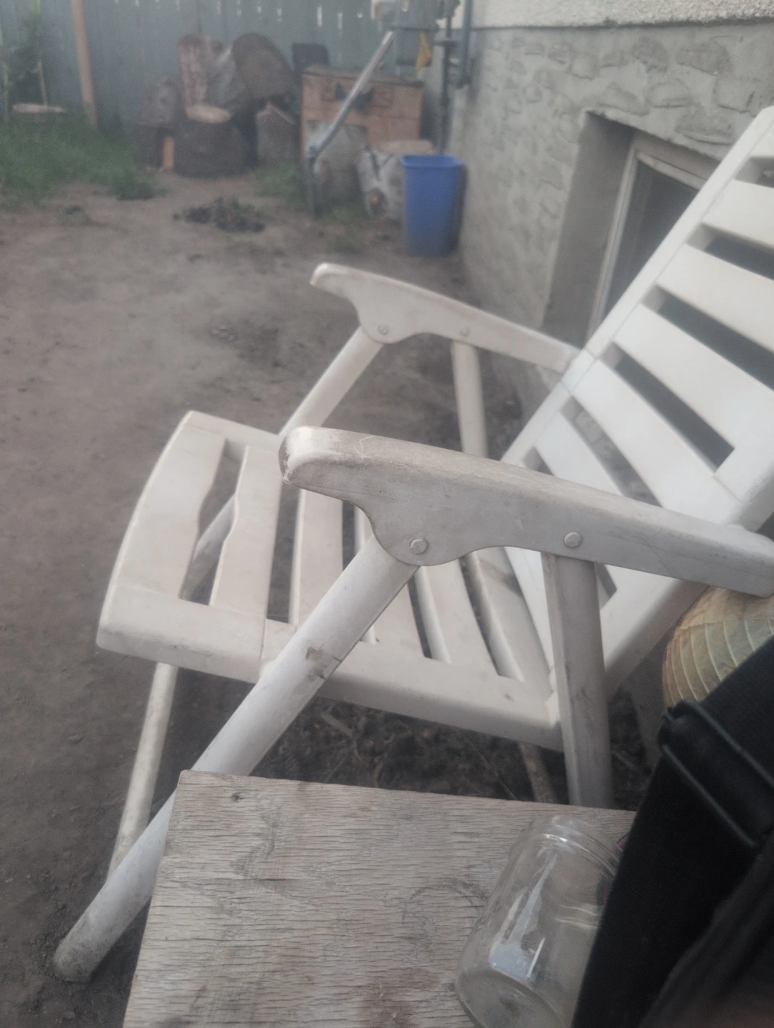 White Plastic Patio Chair