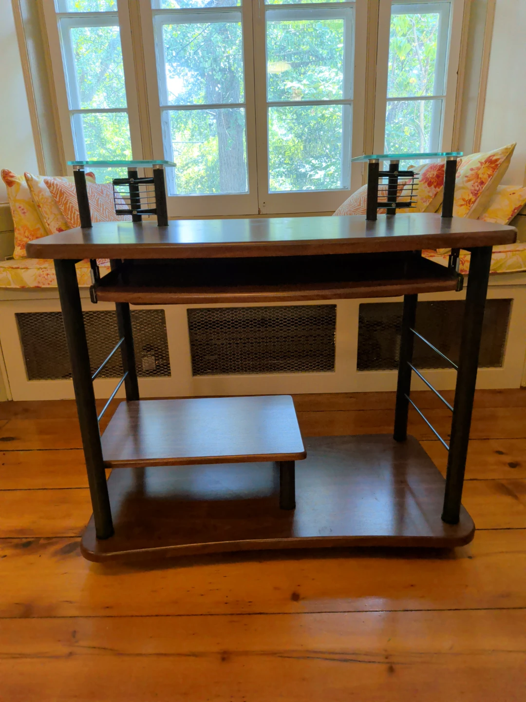 Computer Desk with Keyboard Tray and Shelving - photo 3