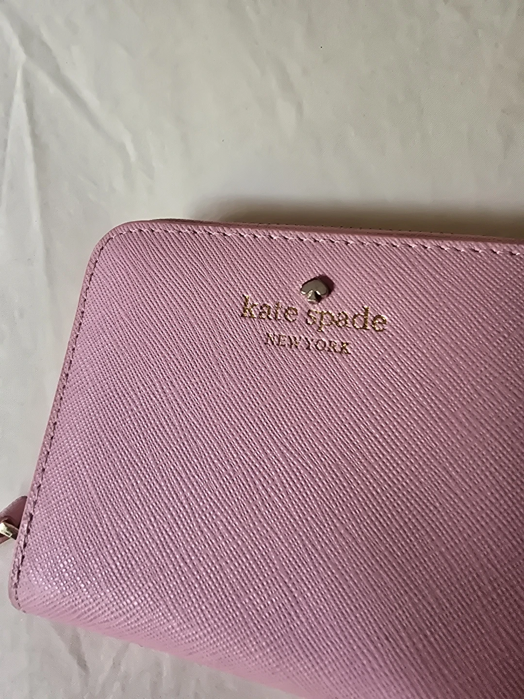 Kate Spade Pink Saffiano Leather Zip Around Wallet