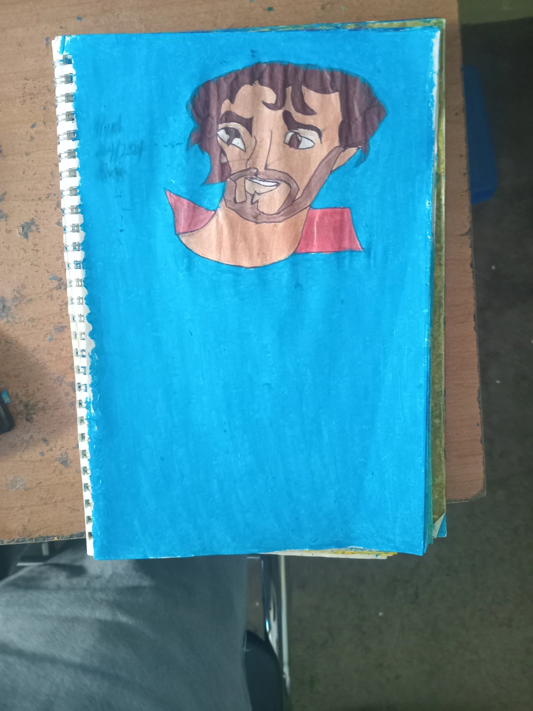 Blue Background: Famous Character Drawing - photo 3