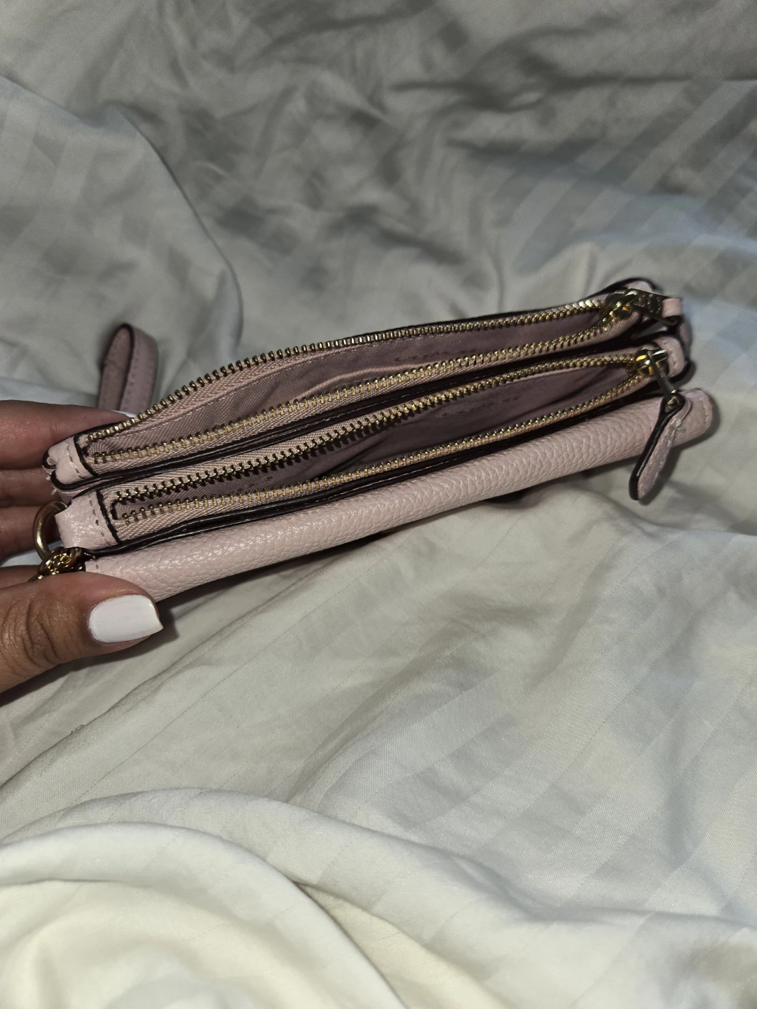 Coach Pink Leather Double Zip Wallet - photo 3
