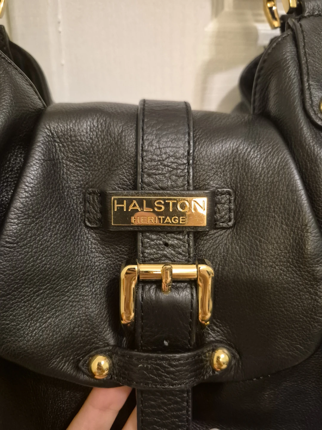 Halston Heritage Brandy Black Leather Satchel Bag - photo 3