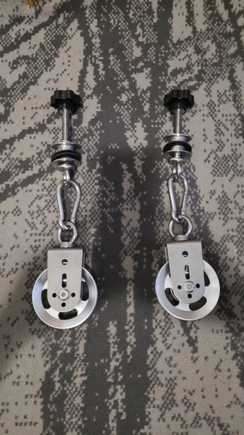 2 Pairs of Heavy Duty Power Rack Cable Pulley Attachments