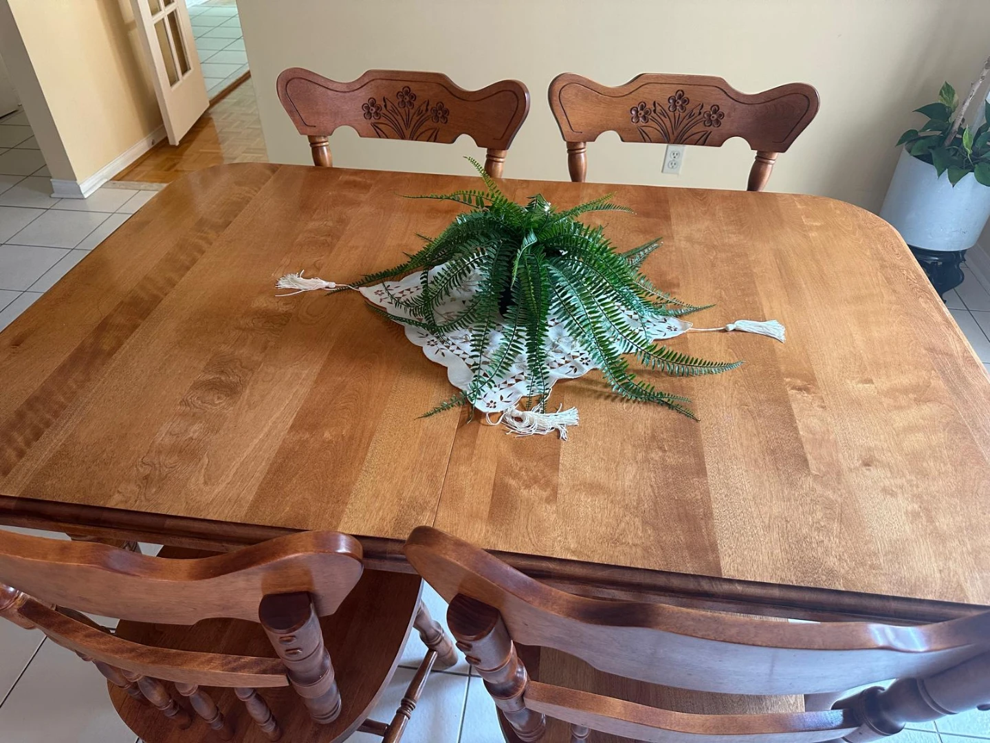 Oak Wood Dining Table and 6 Chairs Set - photo 3