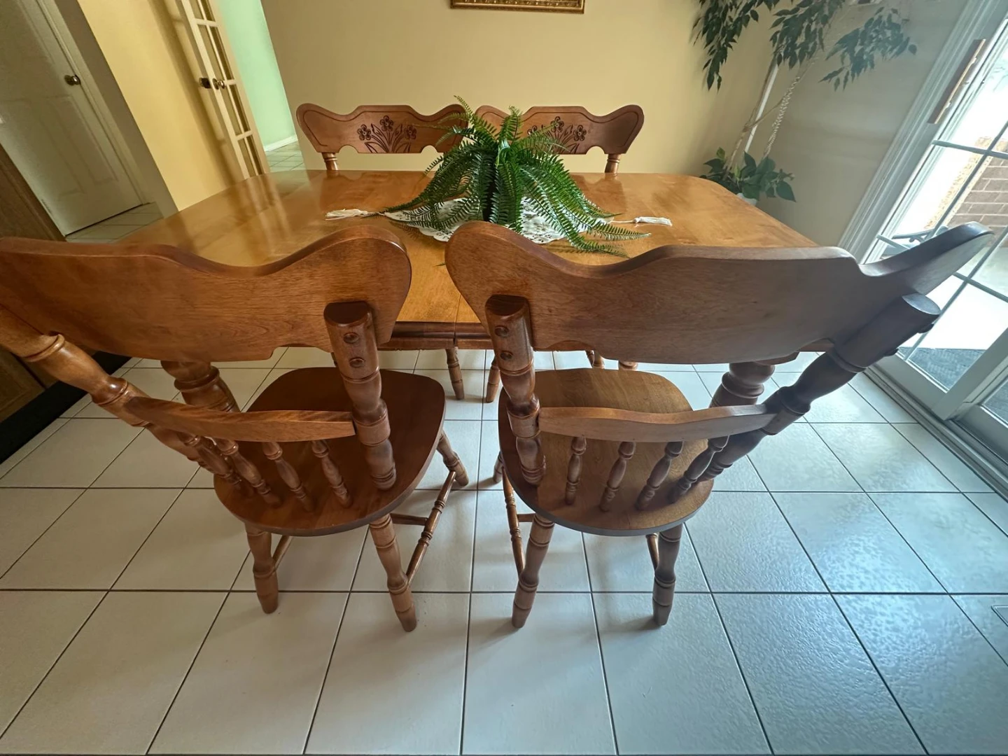 Oak Wood Dining Table and 6 Chairs Set - photo 4