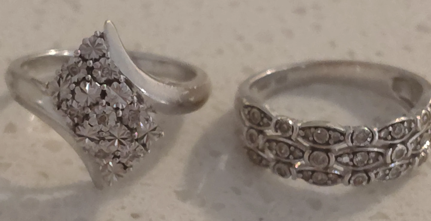 Silver Rings with diamonds