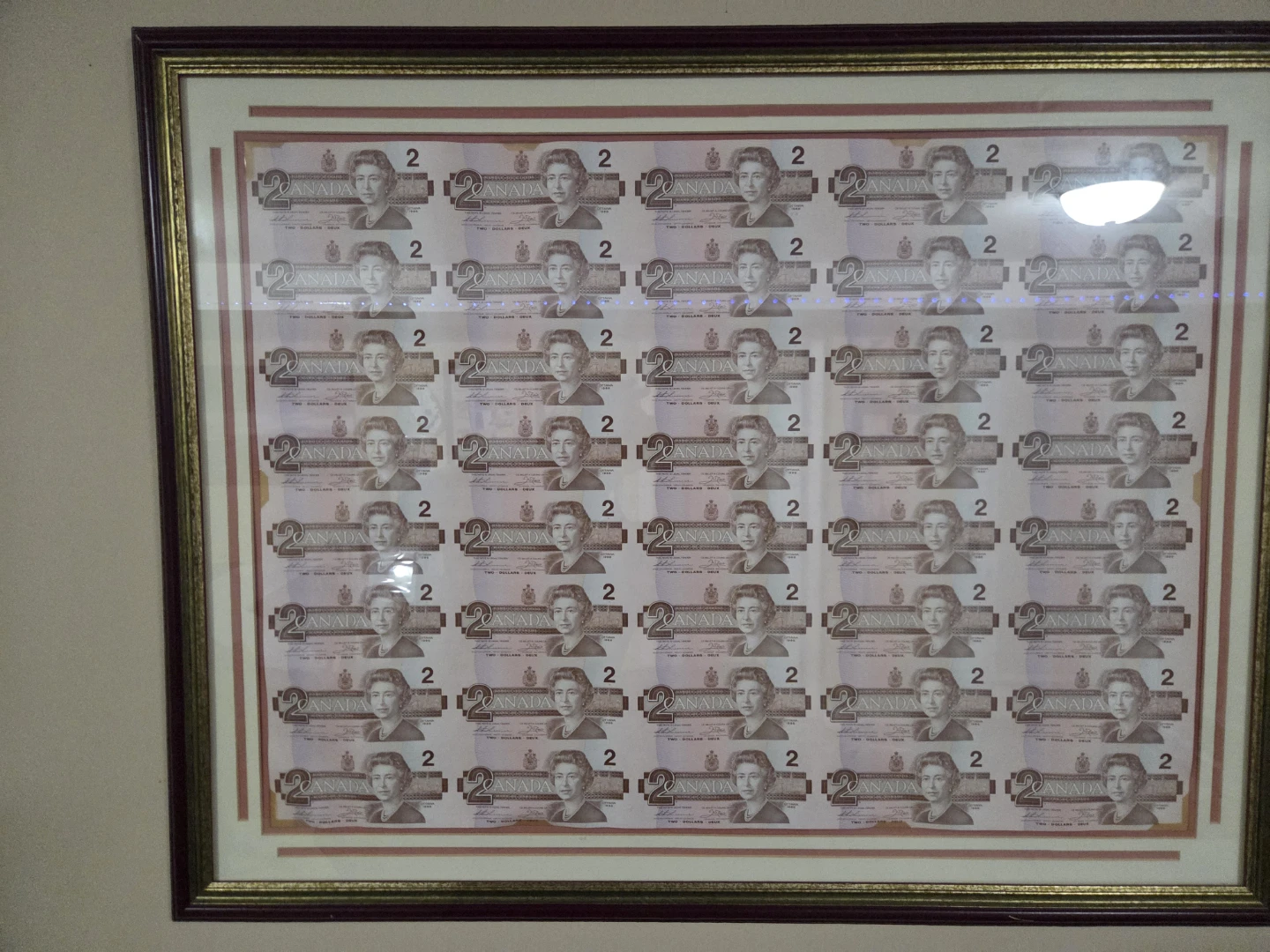 Framed Canadian $2 Bills Display - photo 4