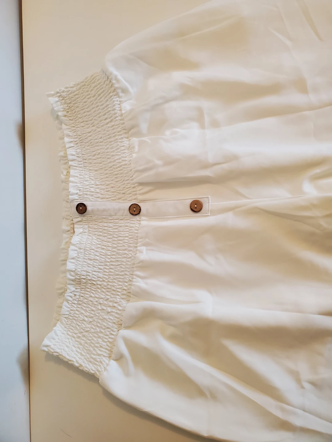 Plus Size White Smocked Waist Wide Leg Pants - photo 2