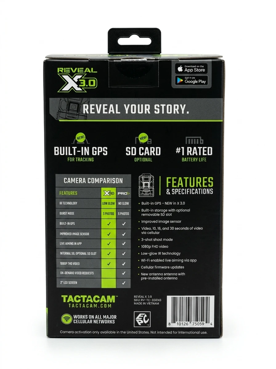 Tactacam Reveal X 3.0 Cellular Trail Camera – Brand New! - photo 2