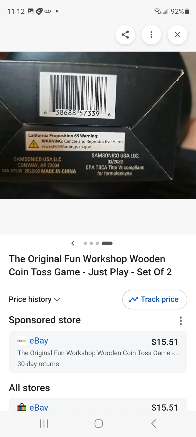 Wooden coin toss game, Good condition.