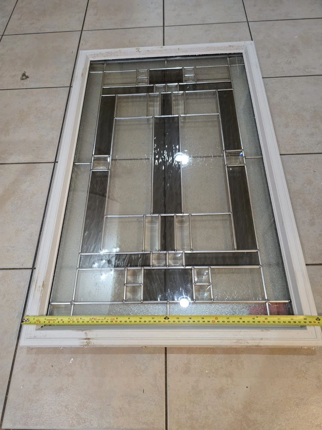 Decorative Front Door Glass Insert – Frosted & Beveled Glass