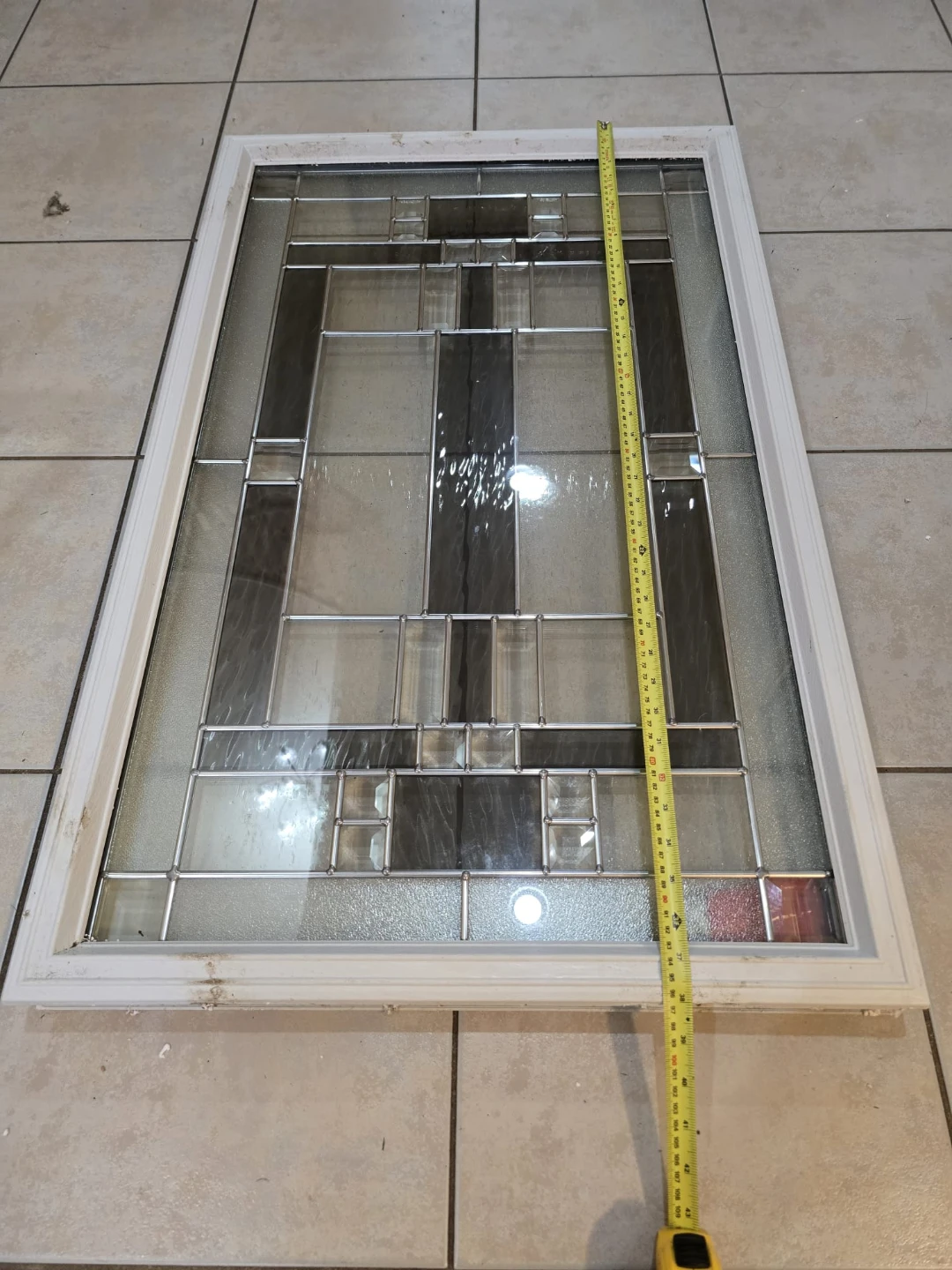 Decorative Front Door Glass Insert – Frosted & Beveled Glass - photo 2