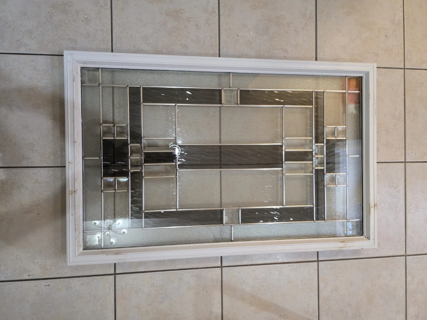 Decorative Front Door Glass Insert – Frosted & Beveled Glass - photo 3