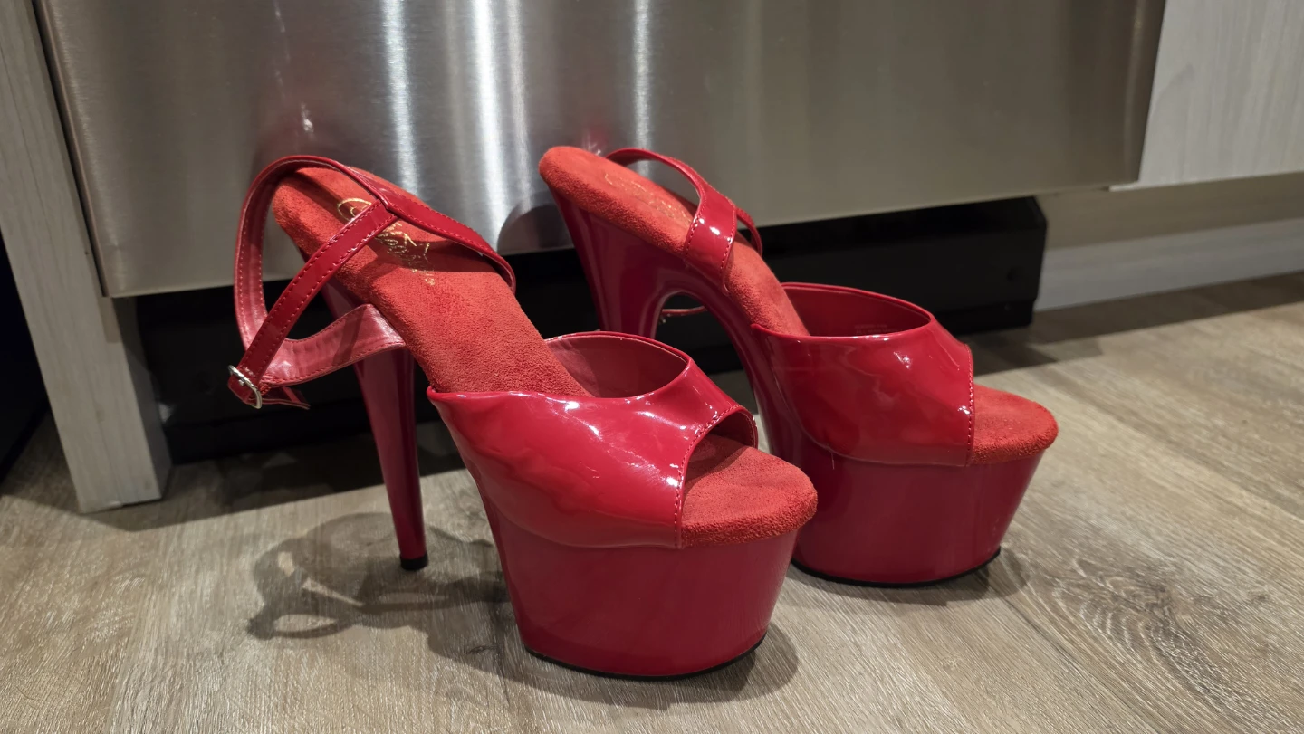 Pleaser Red Platform Heels Size 10